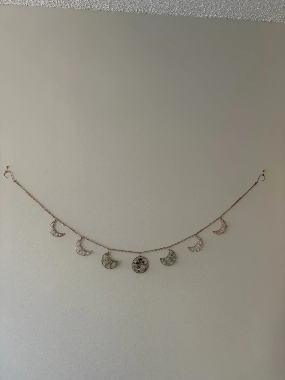 Moon Phase Mosaic Wall Garland in Cream and Green